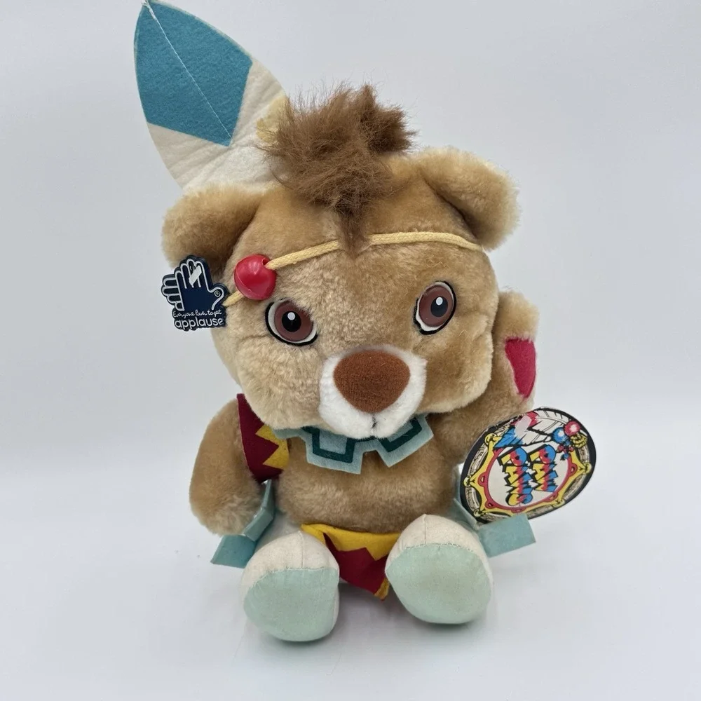 VTG 1985 Applause Hanna Barbera PAW PAWS Brave‎ Paw Indian Bear Stuffed Plush 9